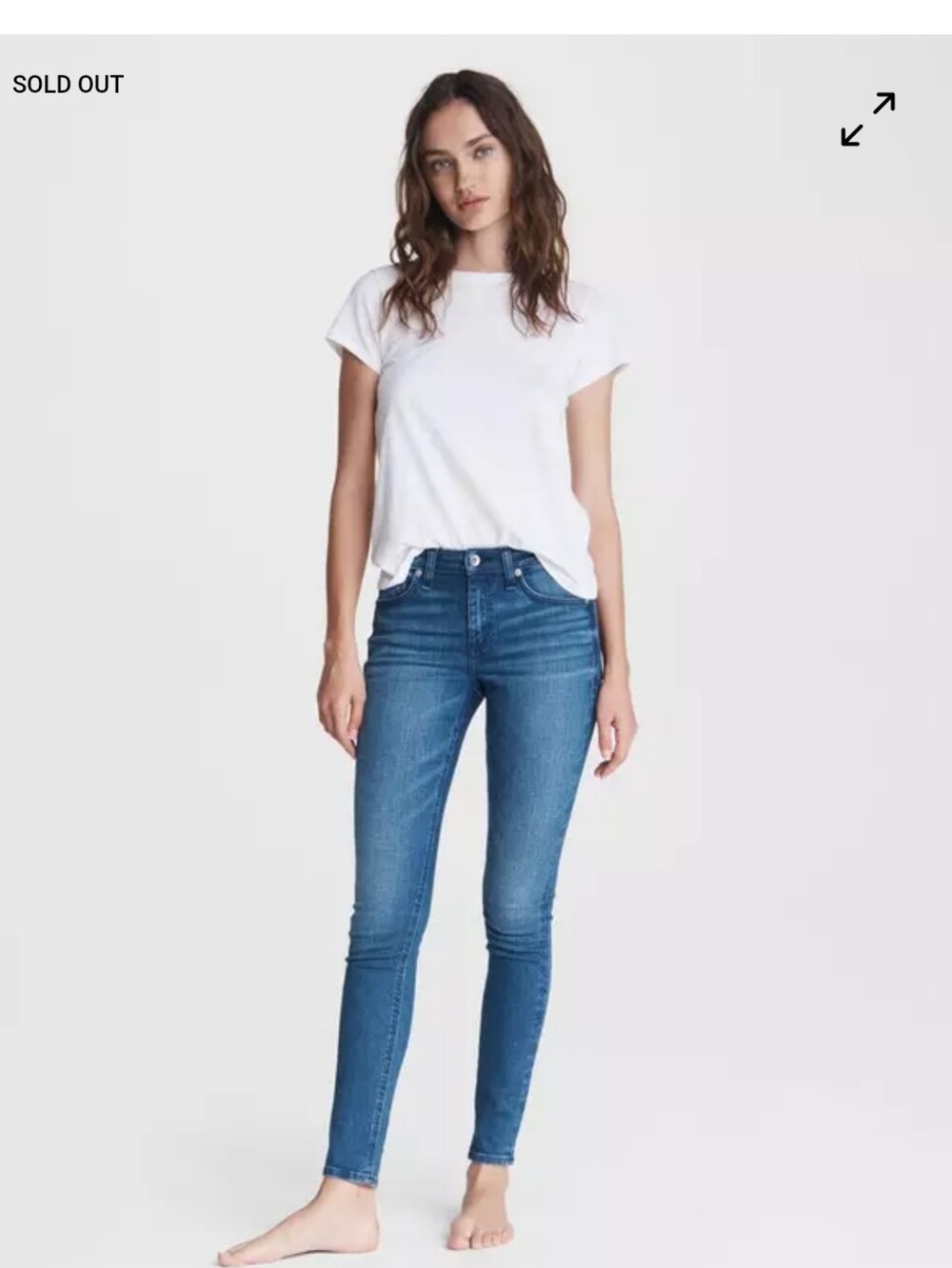 RAG & BONE Cate Mid Rise Skinny Jeans - Women's Size 34"